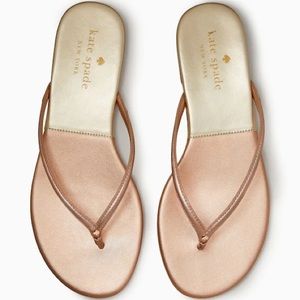 NWT Kate Spade Cabana Sandals pale gold/rose gold size 6.0